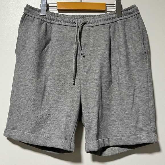 Zara Men’s Gray Drawstring Lounge Shorts Size XL - Casual Everyday Style - Picture 2 of 9